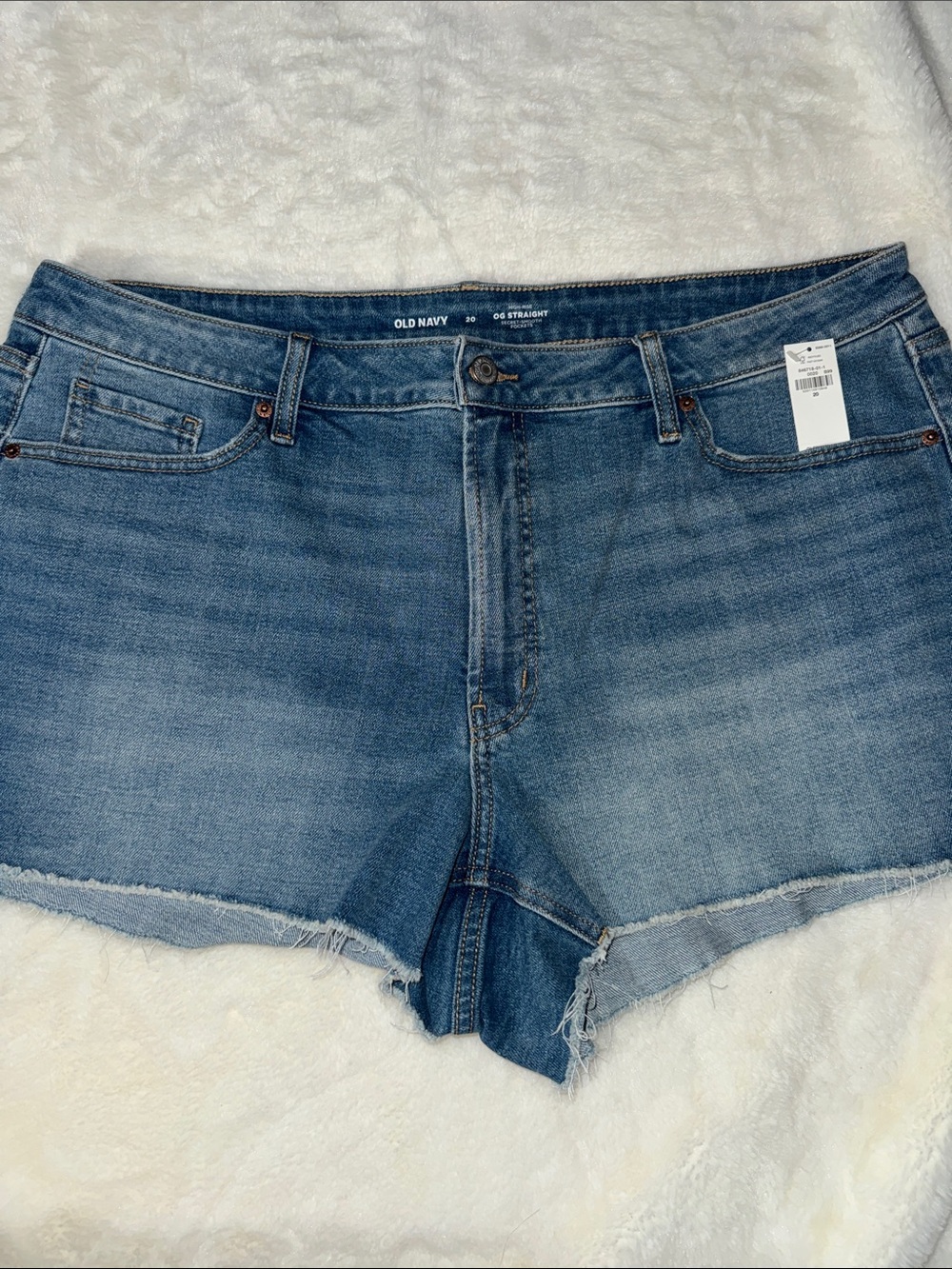 Old Navy Blue Denim Raw-Hem Jean Shorts